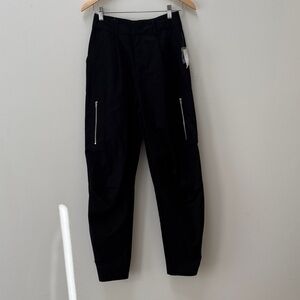 Women’s Aqua Cotton Black Cargo Pants with zippered pockets Size XS
